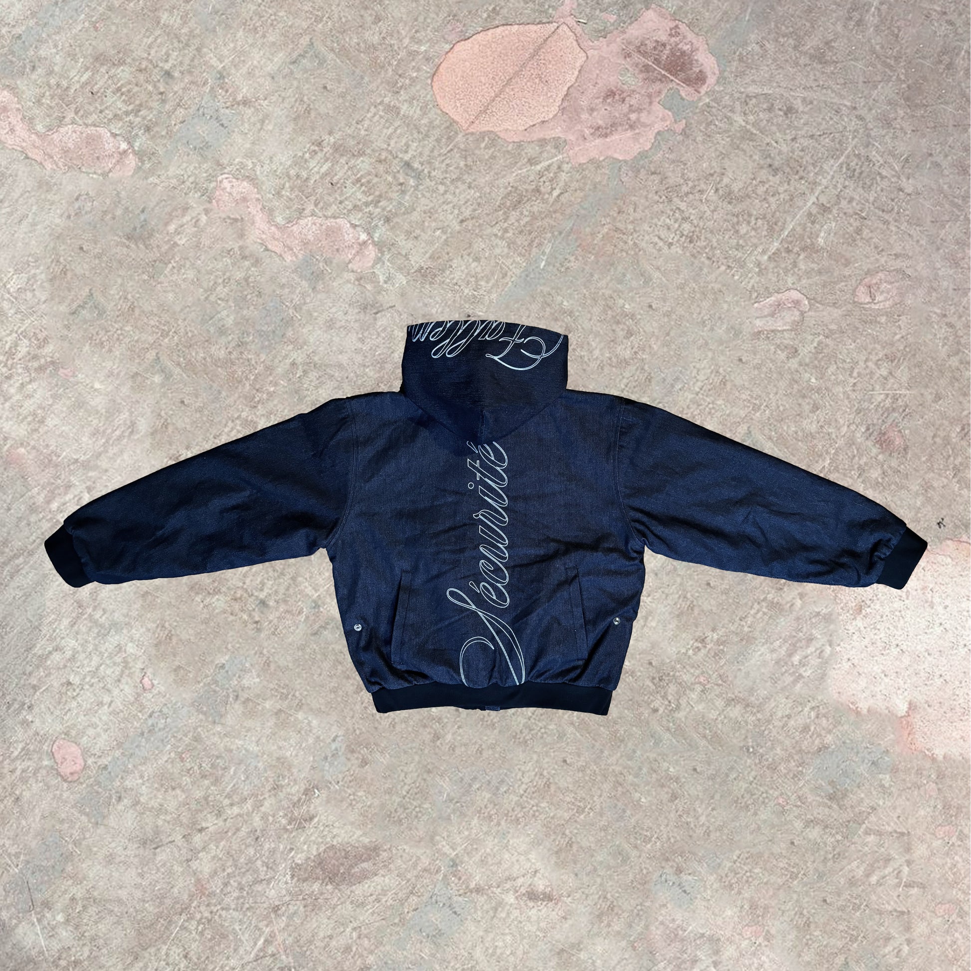 SÉCURITÉ RAW DENIM BOMBER JACKET || 1969 FOLLEMENTE