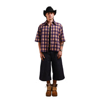 2IN1 DETACHABLE FLANNEL SHIRT PURPLE