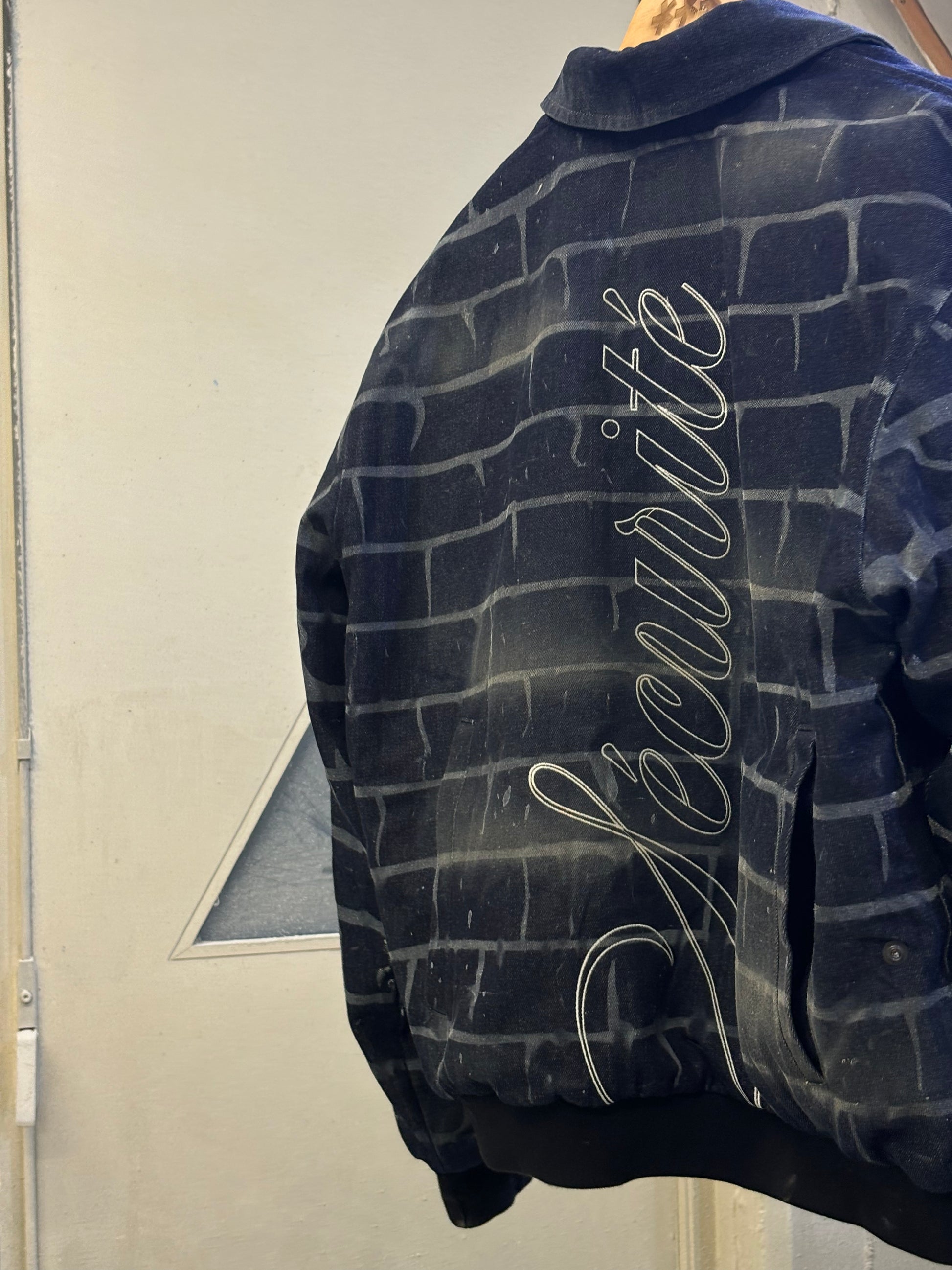 "RAW BRICK" SÉCURITÉ RAW DENIM BOMBER JACKET CUSTOM || 1969 FOLLEMENTE