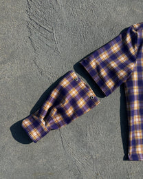 2IN1 DETACHABLE FLANNEL SHIRT PURPLE