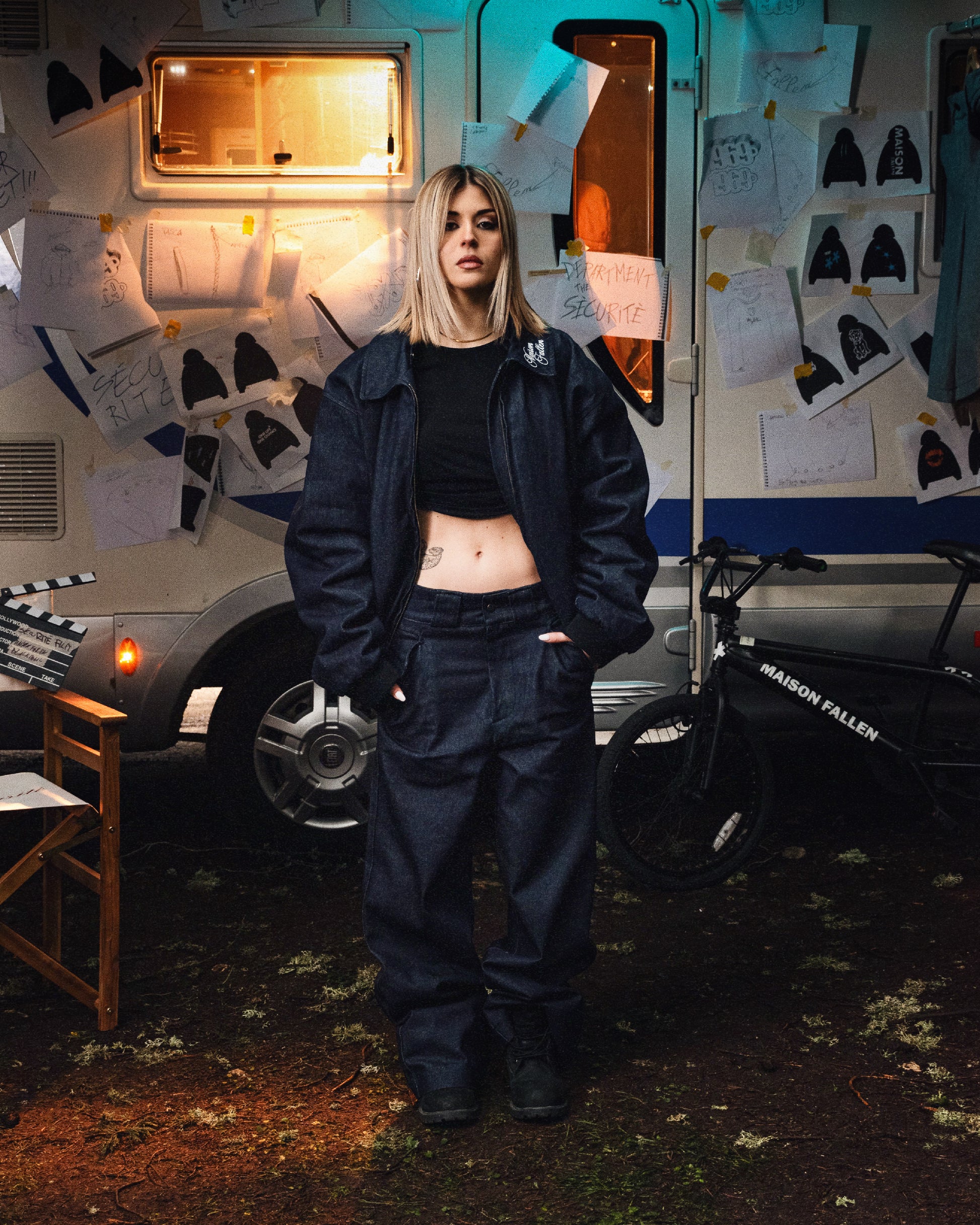 SÉCURITÉ RAW DENIM BOMBER JACKET || 1969 FOLLEMENTE