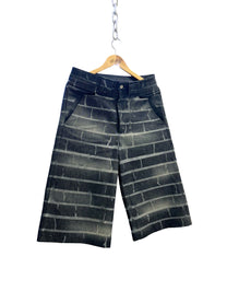 "RAW BRICK" SMOKED INDIGO RAW DENIM JORTS CUSTOM|| 1969 FOLLEMENTE