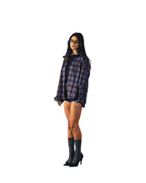 2IN1 DETACHABLE FLANNEL SHIRT BLUE