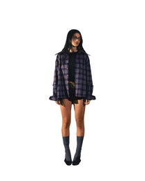 2IN1 DETACHABLE FLANNEL SHIRT BLUE